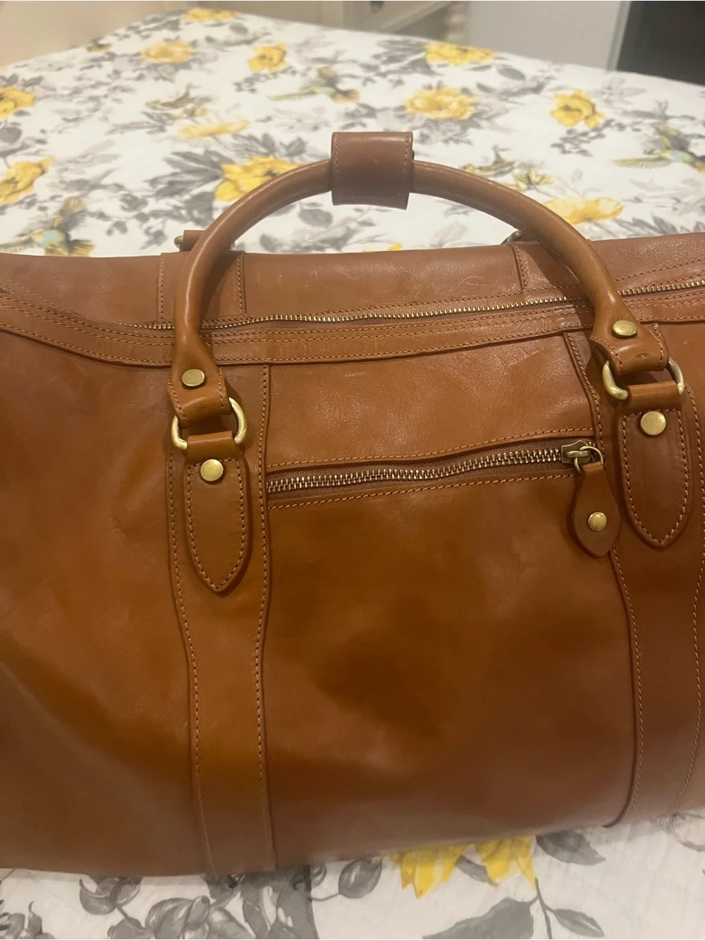 Italian Vintage leather Men travel bag